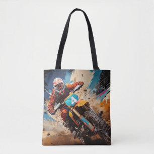 Motocross Actie Sport Schilderen Abstracte Art Dec Tote Bag