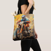 Motocross Actie Sport Schilderen Abstracte Art Dec Tote Bag (Dichtbij)