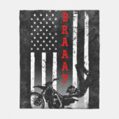 MOTOCROSS AMERICAN FLAG BLACK FLEECE DEKEN (Voorkant)