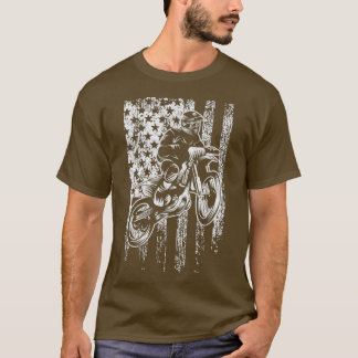 Motocross Amerikaanse vlag Dirtbike T-shirt