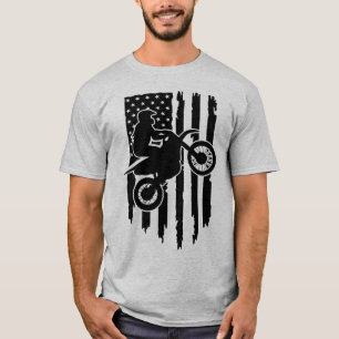 Motocross-Amerikaanse vlag T-shirt