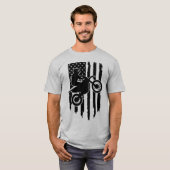 Motocross-Amerikaanse vlag T-shirt (Voorkant volledig)