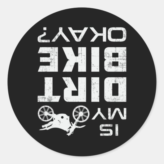 Motocross Biker Dirt Bike Motorcycle Funny Gift Ronde Sticker (Voorkant)