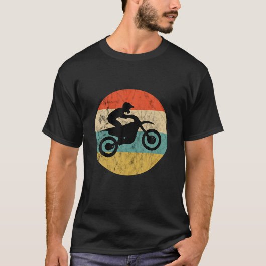 Motocross Biker  Retro Sunset Enduro Superm T-shirt (Voorkant)