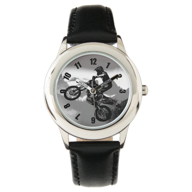 Motocross Biker - Rocky Mountains Horloge (Voorkant)
