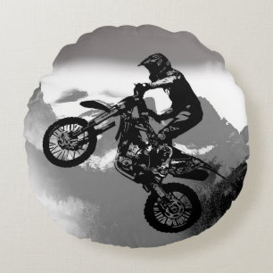 Motocross Biker - Rocky Mountains Rond Kussen