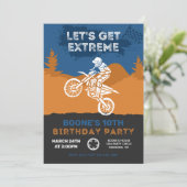 Motocross Birthday Invitation | Dirt Bike Invite Kaart (Staand voorkant)