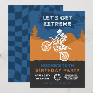 Motocross Birthday Invitation   Dirt Bike Invite Kaart