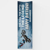 Motocross Birthday | Man, mythe, Legend Spandoek (Verticaal)
