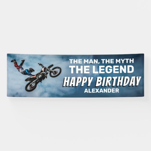 Motocross Birthday | Man, mythe, Legend Spandoek (Horizontaal)