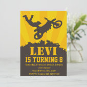 Motocross Birthday Party Invitation Kaart (Staand voorkant)