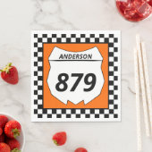 Motocross Bord Aangepast vuilnummer bij Oranje Servet (Insitu)