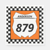 Motocross Bord Aangepast vuilnummer bij Oranje Servet (Voorkant)