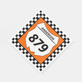 Motocross Bord Aangepast vuilnummer bij Oranje Servet (Hoek)