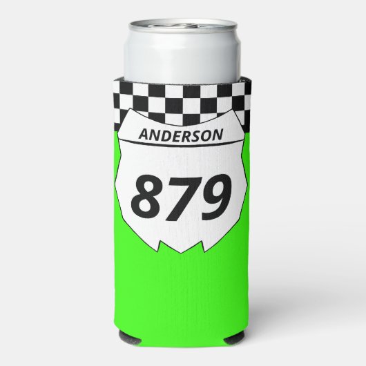 Motocross Bord Aangepast vuilnummer bijsnijden op  Seltzer Blikjeskoeler (Seltzer Achterkant)