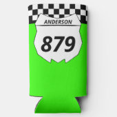 Motocross Bord Aangepast vuilnummer bijsnijden op Seltzer Blikjeskoeler (Achterkant)