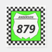 Motocross Bord Aangepast vuilnummer bijsnijden op  Servet (Voorkant)