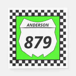 Motocross Bord Aangepast vuilnummer bijsnijden op  Servet