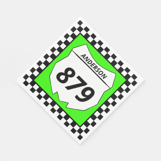 Motocross Bord Aangepast vuilnummer bijsnijden op  Servet (Hoek)