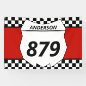 Motocross Bord Aangepast vuilnummer bijsnijden op Spandoek (Horizontaal)