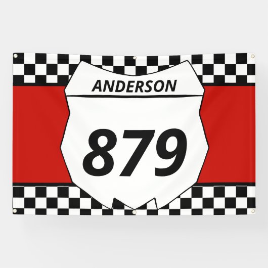 Motocross Bord Aangepast vuilnummer bijsnijden op  Spandoek (Horizontaal)