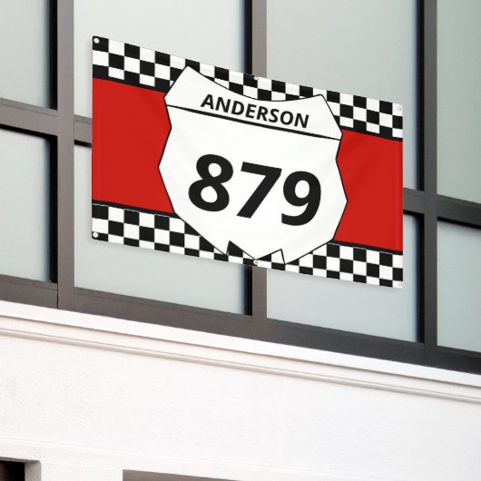 Motocross Bord Aangepast vuilnummer bijsnijden op  Spandoek (Buitenkant Gebouw)