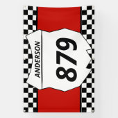 Motocross Bord Aangepast vuilnummer bijsnijden op Spandoek (Verticaal)