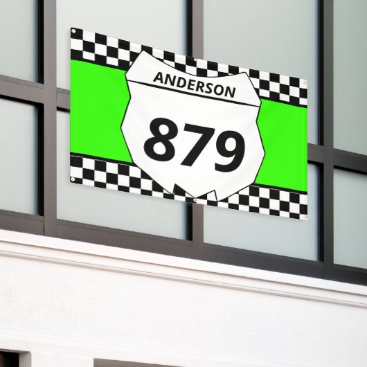 Motocross Bord Aangepast vuilnummer bijsnijden op  Spandoek (Buitenkant Gebouw)