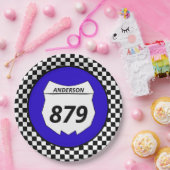 Motocross Bord Aangepast vuilnummer kiezen op blau (Feest)