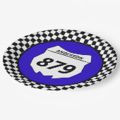 Motocross Bord Aangepast vuilnummer kiezen op blau (Gekanteld)