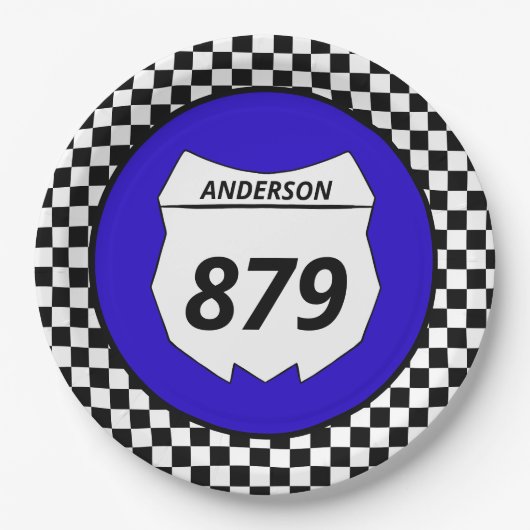 Motocross Bord Aangepast vuilnummer kiezen op blau (Voorkant)