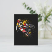 Motocross Boys Colorful Dirt Bike Rider Briefkaart (Staand voorkant)