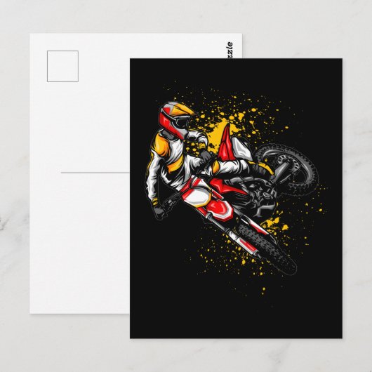 Motocross Boys Colorful Dirt Bike Rider Briefkaart (Voorkant / Achterkant)