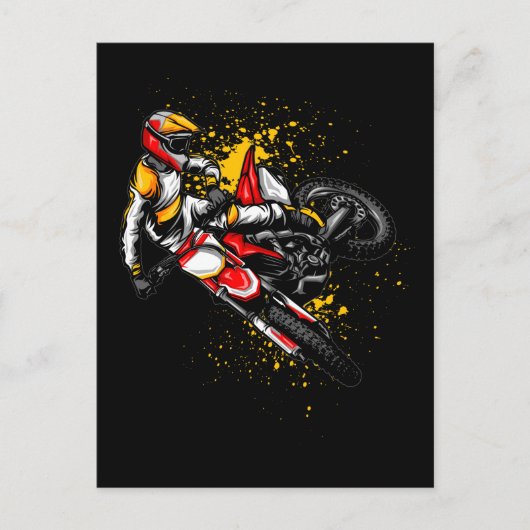Motocross Boys Colorful Dirt Bike Rider Briefkaart (Voorkant)