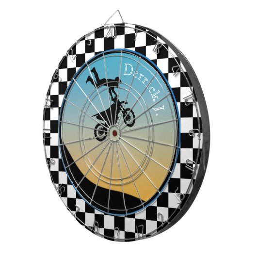 Motocross-checkboard Dartbord (Voorkant Rechts)
