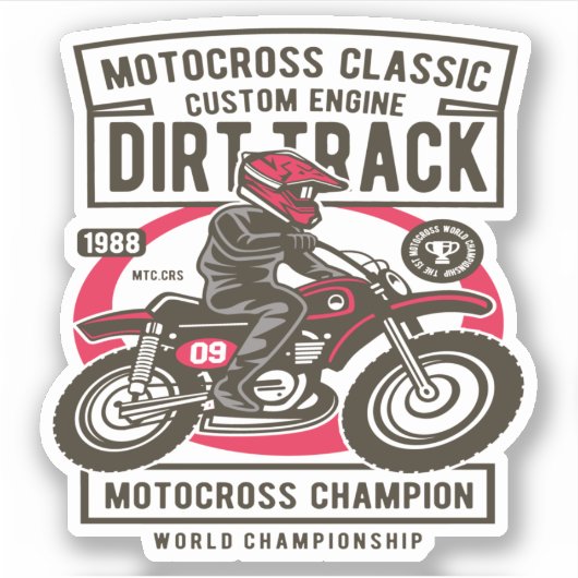 Motocross Classic Sticker (Voorkant)