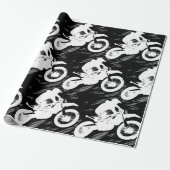 Motocross-competitieve sportmotorcycle Racing Cadeaupapier (Uitgerold)