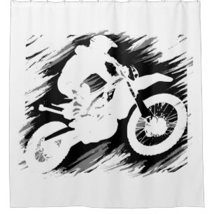 Motocross-competitieve sportmotorcycle Racing Douchegordijn