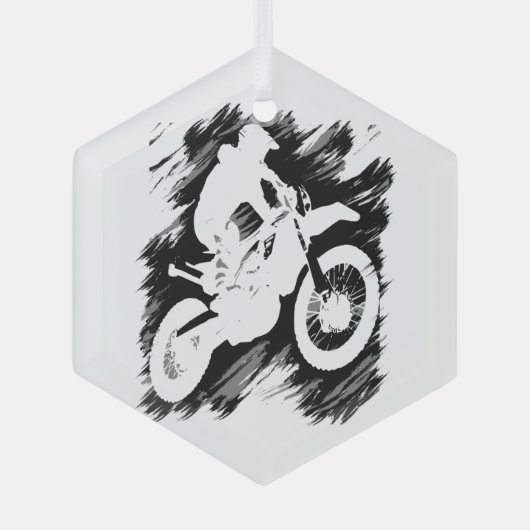 Motocross-competitieve sportmotorcycle Racing Glas Ornament (Voorkant)