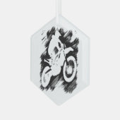 Motocross-competitieve sportmotorcycle Racing Glas Ornament (Voorkant links)