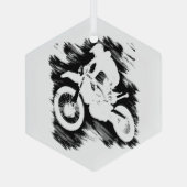 Motocross-competitieve sportmotorcycle Racing Glas Ornament (Achterkant)