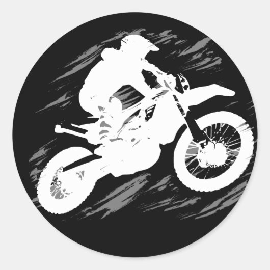 Motocross-competitieve sportmotorcycle Racing Ronde Sticker (Voorkant)