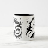 Motocross-competitieve sportmotorcycle Racing Tweekleurige Koffiemok (Center)