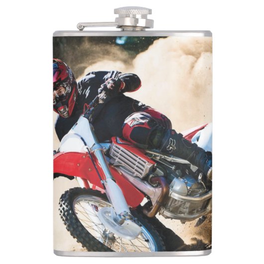 Motocross-coureur kussensloop heupfles (Voorkant)
