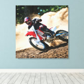 Motocross-coureur werkkussen canvas afdruk (Insitu (Houten vloer))
