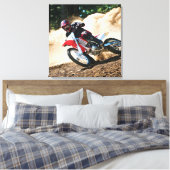 Motocross-coureur werkkussen canvas afdruk (Insitu (Slaapkamer))