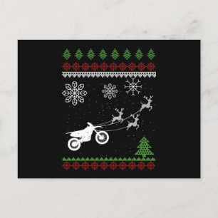 Motocross Deer Bike-motorfiets Ugandees kerstcadea Briefkaart