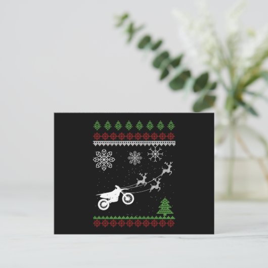 Motocross Deer Bike-motorfiets Ugandees kerstcadea Briefkaart (Staand voorkant)