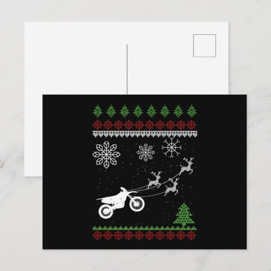 Motocross Deer Bike-motorfiets Ugandees kerstcadea Briefkaart (Voorkant / Achterkant)