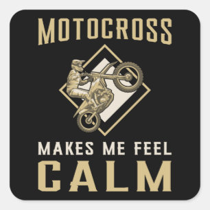 Motocross Dirt Bike Biker Keep Calm Funny Gift Vierkante Sticker